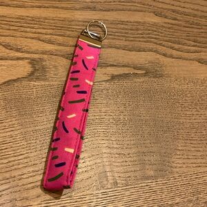 Pink Keychain Wristlet with Colorful Sprinkles